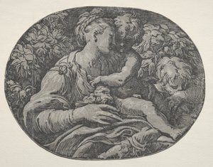 Jomfru og barn med St. John av Antonio da Trento