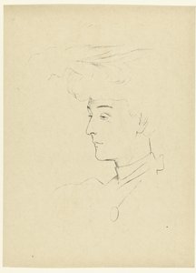 Portret av kvinne Study of a Woman's Head The Ordeal (serietittel) av Antonio de la Gandara