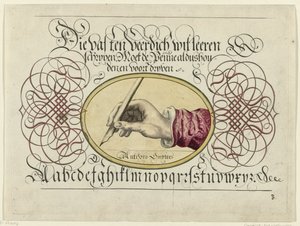 Skriveeksempel med skrivehånd av Antonius Smyters