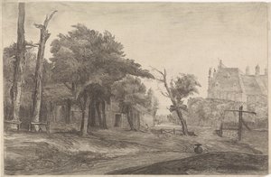 Landskap med slott av Antoon Overlaet