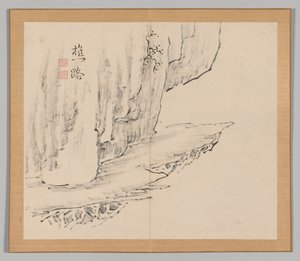 Dobbeltalbum med landskapsstudier etter Ikeno Taiga, bind 1 blad 31, 1700-tallet. av Aoki Shukuya