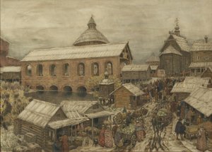 Gamle Moskva. Okhotny Ryad Hunting Row, 1900-1910-tallet