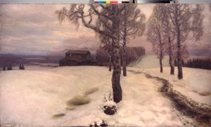 A Breath of Spring - Maleri av Appolinari Mikhaylovich Vasnetsov (1856-1933), olje på lerret av Apollinari Mikhailovich Vasnetsov