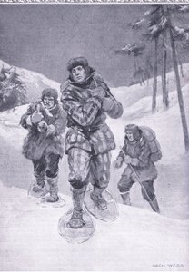 Gjennom sporløst avfall til Labrador (Donald Smith), illustrasjon fra Cassells Romance of Famous Lives, ca. 1940