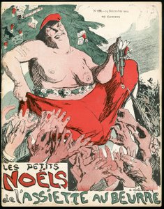 Omslag av "" L'Plate au beurre"", nummer 194, satirisk i farger av Aristide Delannoy