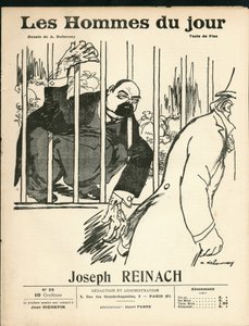 Forside av "" The Men of the Day"", rundt 1905 - Illustrasjon av Aristide Delannoy (1874-1911): Antisemitism, Silver - Reinach Joseph (1856-1921), Monkey av Aristide Delannoy