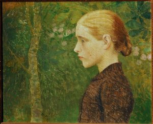 Aristide Maillol / Portrait Bust of a Peasant Girl’, 1891, Olje på lerret, 46 × 55 cm av Aristide Maillol
