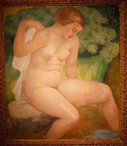 Badende i lund, rundt 1931 (olje på tre) av Aristide Maillol