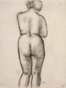 Damemodell, sett bakfra av Aristide Maillol