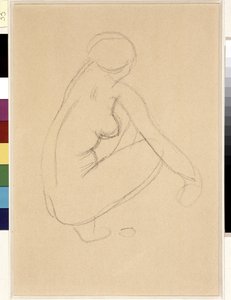 Naken knebøy. Tegning av Aristide Maillol (1861-1944). Blyant på papir. Mål: 32x23cm. Musee Cantini, Marseille av Aristide Maillol