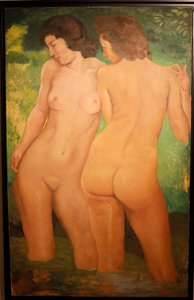 Søstre som bader, ca. 1940 (olje på lerret) av Aristide Maillol