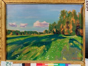 Sommerstudium. Maleri av Arkadi (Arkady) Alexandrovich Rylov (1870-1939), olje på lerret