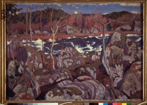 Vår i Finland. Maleri av Arkadi (Arkady) Alexandrovich Rylov (1870-1939), olje på lerret