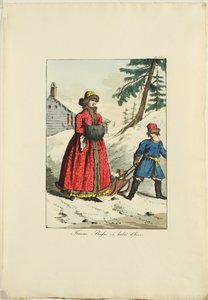 Russiske vinterklær fra Moeurs et Costumes des Russes, 1817 av Armand Gustave Haubigant