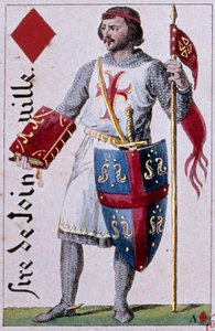 Representasjon av Jean de Joinville (1225-1317) fransk spaltist venn og fortrolige til kong Louis IX. Detalj av et spillekort laget av Gustave Houbigant (1789-1862) 1800-tallets Paris B.N.