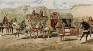 Transport av en frankisk prins fra Karl den Stores tid, 9. århundre
