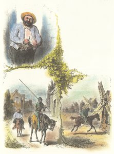 Illustrasjon av Armand-Louis-Henri Telory for barnas tilpasning av Don Quichot av Armand Louis Henri Telory