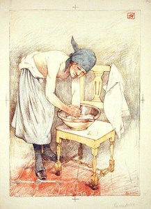 Girl Washing, fra 