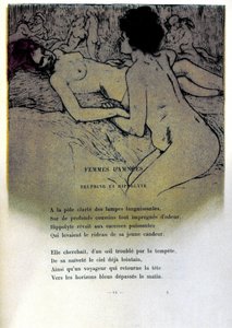 Illustrasjon av Armand Rassenfosse (1862 - 1934) til diktet "Fordømte kvinner"" i "Les fleurs du mal" av Charles Baudelaire (1821-1867) 1899 av Armand Rassenfosse