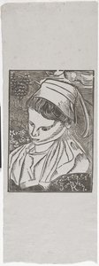 Bretonne de Pont-Aven (bretonsk kvinne fra Pont-Aven) ca. 1896 (treblokktrykk) av Armand Séguin