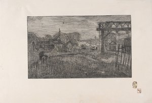 La Gare de Valmondois (Valmondois jernbanestasjon) 1893 (etsing og rulett) av Armand Séguin