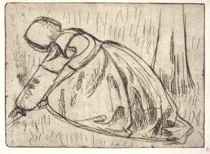 La Glaneuse (The Gleaner) (etsing) av Armand Séguin