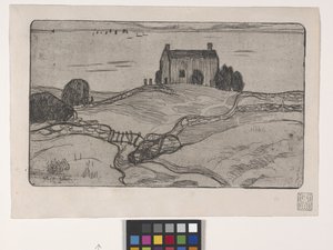 La Maison Du Pendu (The House Of The Hanged Man) (radering) av Armand Séguin