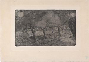 Les Pommiers (Epletrærne) 1893 (etsing, akvatint og tørrnipp) av Armand Séguin