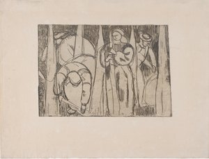Les Rouisseuses (The Flax Gatherers) 1893 (radering) av Armand Séguin