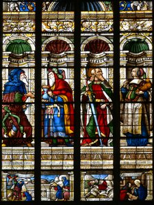 Abraham, Melchisedech, Saint Paul og Sibyll of Samos - Glassmalerier i kapellet til Saint James, Arnaud de Moles (1470-1520) fullført i 1513 - Cathedrale Sainte Marie d