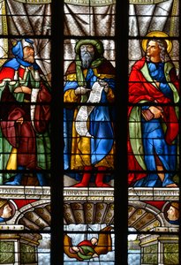 Jacob, Jonas og Saint Mark - Glassmalerier i kapellet til Saint Anne, Arnaud de Moles (1470-1520) ferdigstilt i 1513 - Cathedrale Sainte Marie d