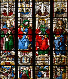 Noe, Ezechiel, Saint Peter, Sibyll of the Erythree - Glassmalerier i kapellet til Marias hellige hjerte, av Arnaud de Moles (1470-1520) fullført i 1513 - Cathedrale Sainte Marie d