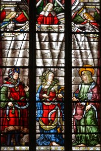 Profeten Daniel, Sibylle Cimmerienne og Saint Matthew the Evangelist - Glassmalerier i kapellet Saint Louis, Arnaud de Moles (1470-1520) fullført i 1513 - Cathedrale Sainte Marie d
