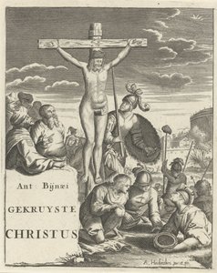 Kristus på korset Tittelside for: A. Bynaeus, Kristus korsfestet, 1725 av Arnold Houbraken