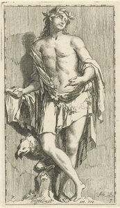 Personifisering av poesi Digtkonst (tittel på objekt) 41 stykker, flere Sinne-statuer (serietittel) av Arnold Houbraken