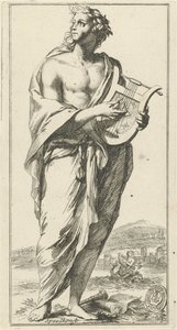 Musikk personifisering Spillekunst (tittel på objekt) 41 stykker, flere Sinne-statuer (serietittel) av Arnold Houbraken