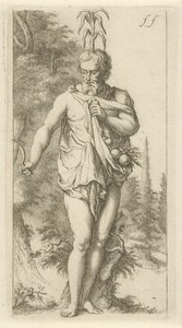 Priapus Scene med syndestatuer åpnet til tjeneste for malere, statueholdere osv. (serietittel) av Arnold Houbraken