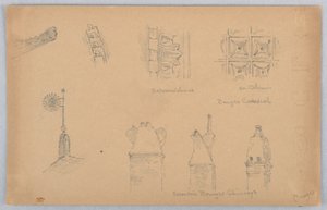 Arkitektoniske detaljer på Bourges av Arnold William Brunner