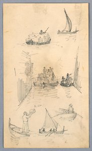 Skisser av båter av Arnold William Brunner