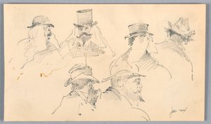 Skisser av Heads of Men av Arnold William Brunner