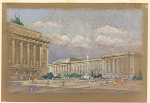 Studie for Proposed Music and Arts Center, New York, NY av Arnold William Brunner