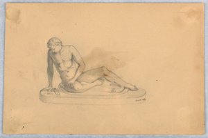 Studie av en statue eller rollebesetning