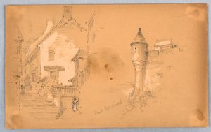 To skisser på Mont. St. Michel av Arnold William Brunner