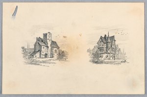 To skisser av hus av Arnold William Brunner