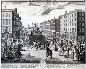 The View and Humors of Billingsgate, 1736 av Arnold van Haecken