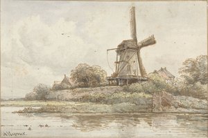 Vindmølle på bymuren av Arnoldus Johannes Eymer
