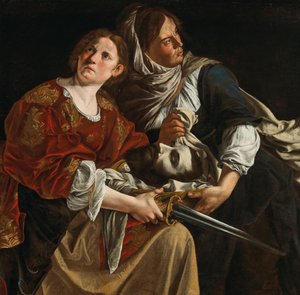 Judith med sjefen for Holofernes og en tjener. av Artemisia Gentileschi
