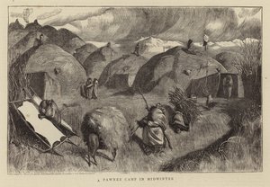 En Pawnee Camp midtvinter av Arthur Boyd Houghton