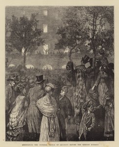 Serenade på den keiserlige prinsen av Tyskland foran den tyske ambassaden av Arthur Boyd Houghton