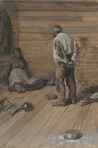 A Conjugal Difference, 1884 (akvarell og gouache på vevd papir)